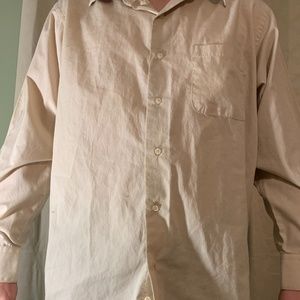 Bill Robinson Oxford Button Up Tan Shirt Med.
